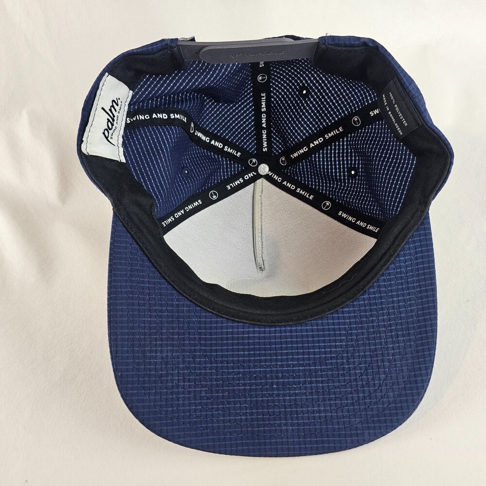 Palm Golf Hat Navy Blue Snapback Golf Cap Performance Adjustable Palm Tree - Picture 6 of 8